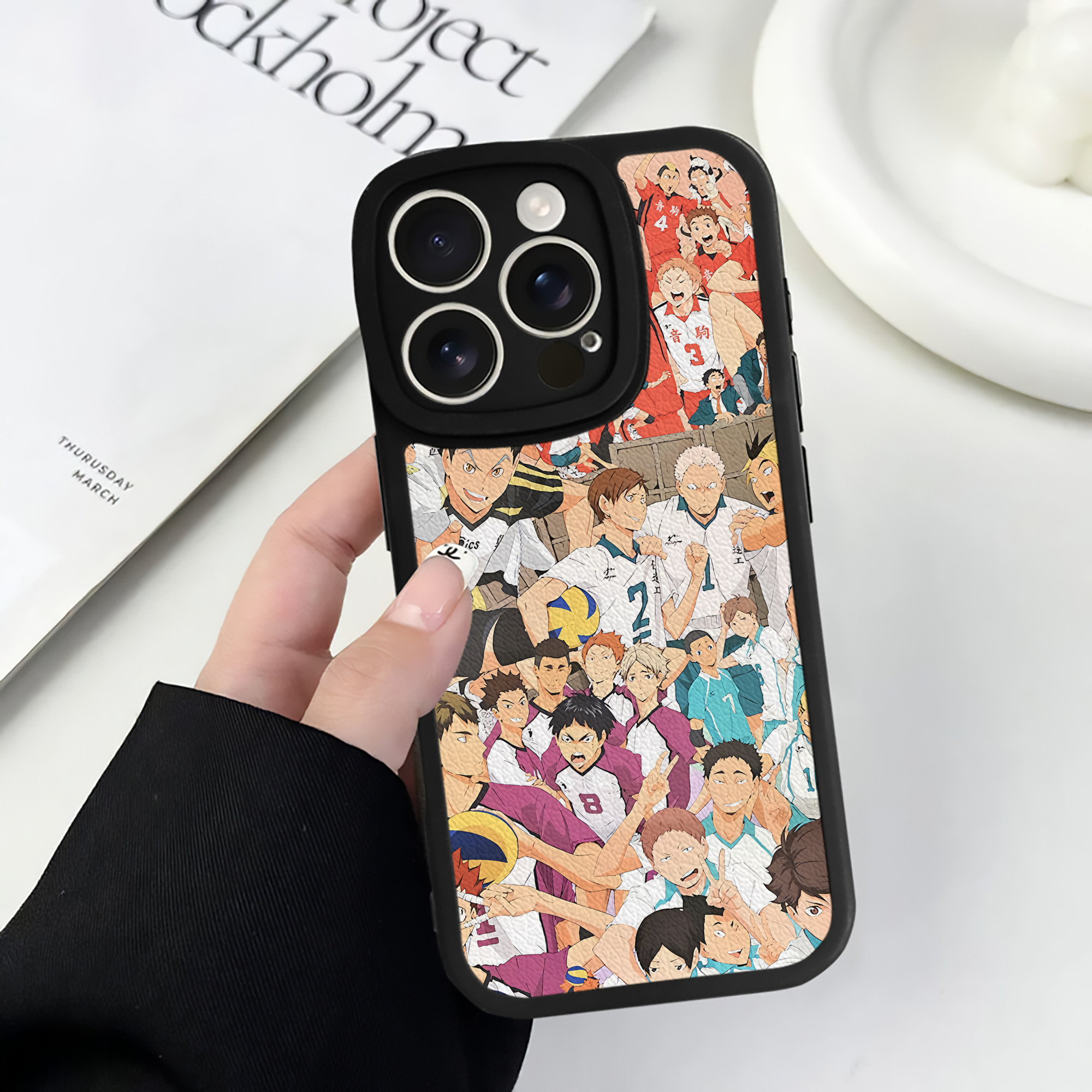 （画像用） ハイキュー!! Haikyu!! 【iPhone 16シリーズ対応】シリコンスマホケース（レザー調） 材質：シリコン